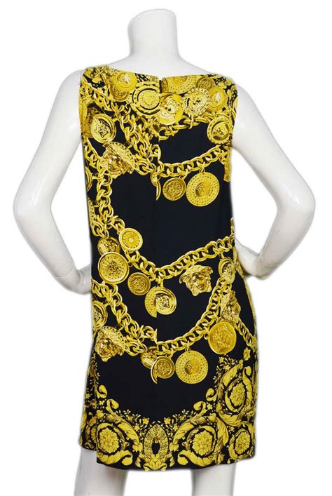 versace gold chain print dress